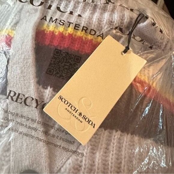 Scotch & Soda midi length knit striped cardigan XL New - Picture 3 of 9